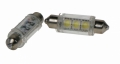 LED žárovka 12V s paticí sufit(39mm) 3LED/3SMD červená